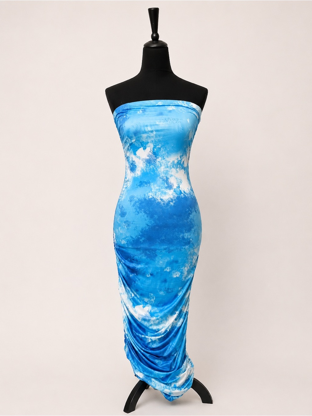 Sky Blue Strapless Bodycon Dress